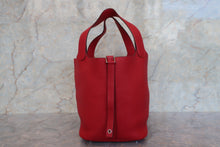将图片加载到图库查看器，HERMES PICOTIN LOCK MM Clemence leather Rouge casaque X刻印 Hand bag 700100181

