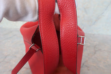 将图片加载到图库查看器，HERMES PICOTIN LOCK MM Clemence leather Rouge casaque X刻印 Hand bag 700100181
