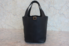 将图片加载到图库查看器，HERMES PICOTIN LOCK MM Clemence leather Black D刻印 Hand bag 800020208
