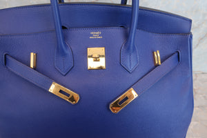 HERMES BIRKIN 35 Epsom leather Blue electric □R刻印 Hand bag 600100196