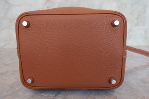 HERMES／エルメス ピコタンロックＰＭ トリヨンクレマンス ゴールド X刻印 ハンドバッグ 700090138