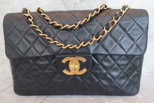 将图片加载到图库查看器，CHANEL/香奈儿 大号CF 单盖 链条包 羊皮 Black/Gold hadware(黑色/金色金属) 肩背包 600070042
