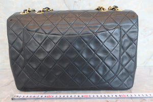 CHANEL/シャネル デカマトラッセシングルフラップチェーンショルダーバッグ ラムスキン ブラック/ゴールド金具 ショルダーバッグ 600070042