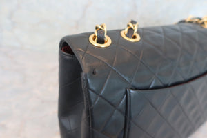 CHANEL/香奈儿 大号CF 单盖 链条包 羊皮 Black/Gold hadware(黑色/金色金属) 肩背包 600070042