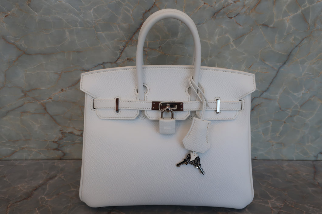 HERMES／エルメス バーキン25 ヴォーエプソン ホワイト □R刻印 ハンドバッグ 700080085