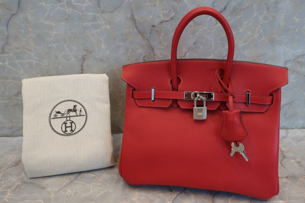 HERMES BIRKIN 25 Epsom leather Rouge garance □I刻印 Hand bag 600080157