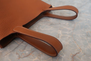 HERMES／エルメス ピコタンロックＰＭ トリヨンクレマンス ゴールド X刻印 ハンドバッグ 700090138