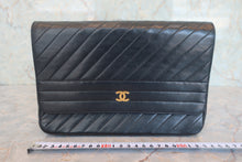 画像をギャラリービューアに読み込む, CHANEL/シャネル バイアスステッチプッシュロックチェーンショルダーバッグ ラムスキン ブラック/ゴールド金具 ショルダーバッグ 800060113
