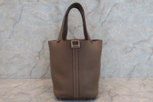 将图片加载到图库查看器，HERMES PICOTIN LOCK PM Clemence leather Etoupe gray □N刻印 Hand bag 600090203
