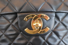 将图片加载到图库查看器，CHANEL/香奈儿 大号CF 单盖 链条包 羊皮 Black/Gold hadware(黑色/金色金属) 肩背包 600070042
