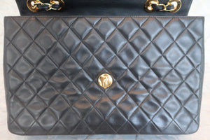 CHANEL/香奈儿 大号CF 单盖 链条包 羊皮 Black/Gold hadware(黑色/金色金属) 肩背包 600070042