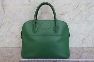 HERMES／エルメス ボリード35 バイカラー クシュベル グリーン/ネイビー 〇V刻印 ショルダーバッグ 700090136