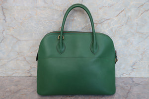 HERMES／エルメス ボリード35 バイカラー クシュベル グリーン/ネイビー 〇V刻印 ショルダーバッグ 700090136