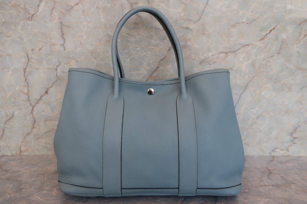 HERMES  GARDEN PARTY PM Negonda leather Ciel □M刻印 Tote bag 700100208