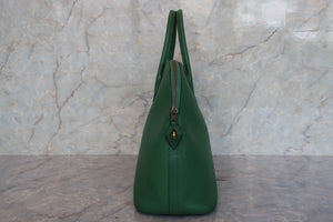 HERMES／エルメス ボリード35 バイカラー クシュベル グリーン/ネイビー 〇V刻印 ショルダーバッグ 700090136