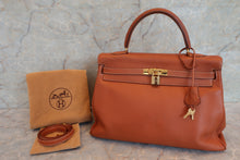 将图片加载到图库查看器，HERMES KELLY 35 Clemence leather Cognac □B刻印 Shoulder bag 600100226
