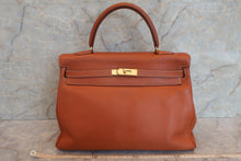 将图片加载到图库查看器，HERMES KELLY 35 Clemence leather Cognac □B刻印 Shoulder bag 600100226
