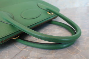 HERMES／エルメス ボリード35 バイカラー クシュベル グリーン/ネイビー 〇V刻印 ショルダーバッグ 700090136