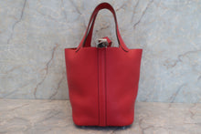 将图片加载到图库查看器，HERMES PICOTIN LOCK PM Clemence leather Rouge casaque C刻印 Hand bag 600090201
