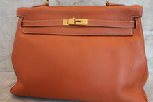 将图片加载到图库查看器，HERMES KELLY 35 Clemence leather Cognac □B刻印 Shoulder bag 600100226
