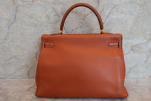 将图片加载到图库查看器，HERMES KELLY 35 Clemence leather Cognac □B刻印 Shoulder bag 600100226
