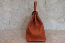 将图片加载到图库查看器，HERMES KELLY 35 Clemence leather Cognac □B刻印 Shoulder bag 600100226
