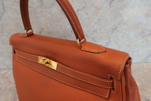 将图片加载到图库查看器，HERMES KELLY 35 Clemence leather Cognac □B刻印 Shoulder bag 600100226
