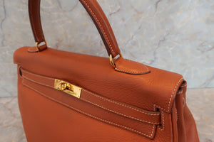 HERMES KELLY 35 Clemence leather Cognac □B刻印 Shoulder bag 600100226