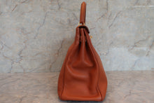 将图片加载到图库查看器，HERMES KELLY 35 Clemence leather Cognac □B刻印 Shoulder bag 600100226
