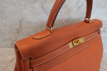 将图片加载到图库查看器，HERMES KELLY 35 Clemence leather Cognac □B刻印 Shoulder bag 600100226
