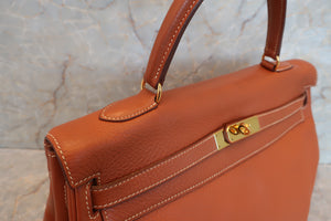 HERMES KELLY 35 Clemence leather Cognac □B刻印 Shoulder bag 600100226