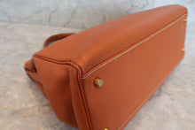 将图片加载到图库查看器，HERMES KELLY 35 Clemence leather Cognac □B刻印 Shoulder bag 600100226
