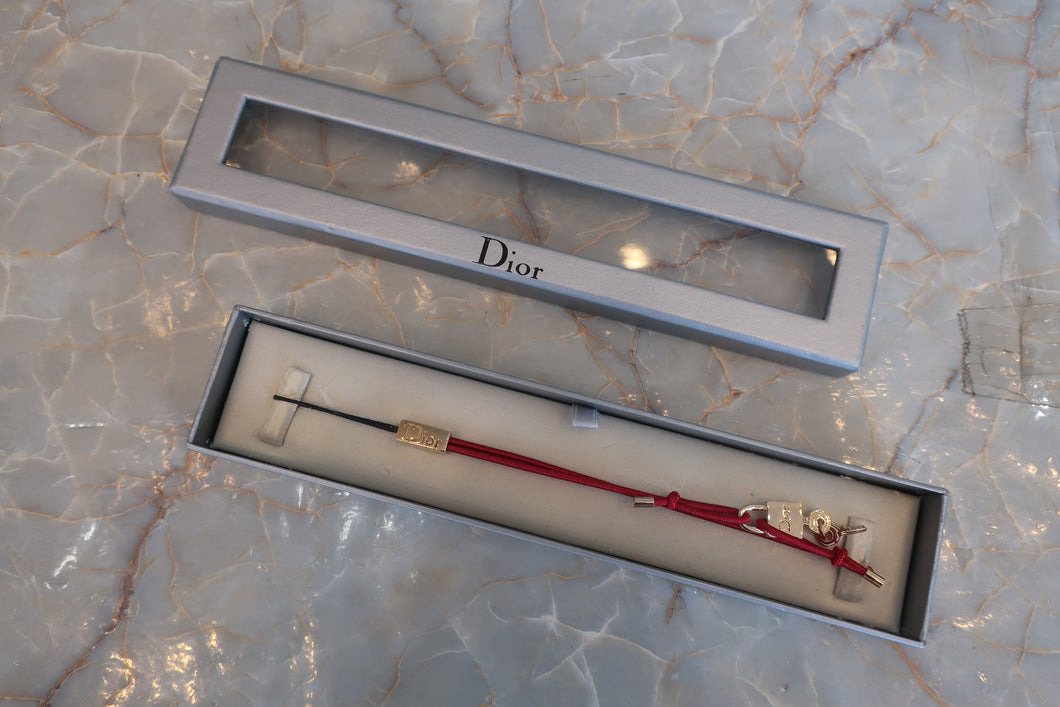 Christian  Dior Cadena・Key Motif Strap Gold plate Red/Gold hadware Strap 300010100