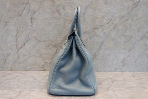 HERMES／エルメス バーキン35 トリヨンクレマンス シエル □N刻印 ハンドバッグ 700070015