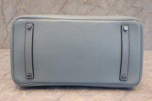 HERMES／エルメス バーキン35 トリヨンクレマンス シエル □N刻印 ハンドバッグ 700070015