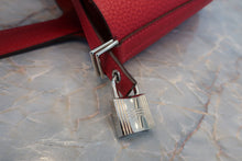 将图片加载到图库查看器，HERMES PICOTIN LOCK PM Clemence leather Rouge casaque C刻印 Hand bag 600090201
