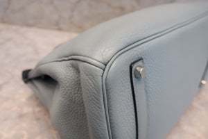 HERMES／エルメス バーキン35 トリヨンクレマンス シエル □N刻印 ハンドバッグ 700070015