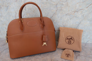 HERMES／エルメス ボリード35 クシュベル ゴールド 〇X刻印 ハンドバッグ 700080080
