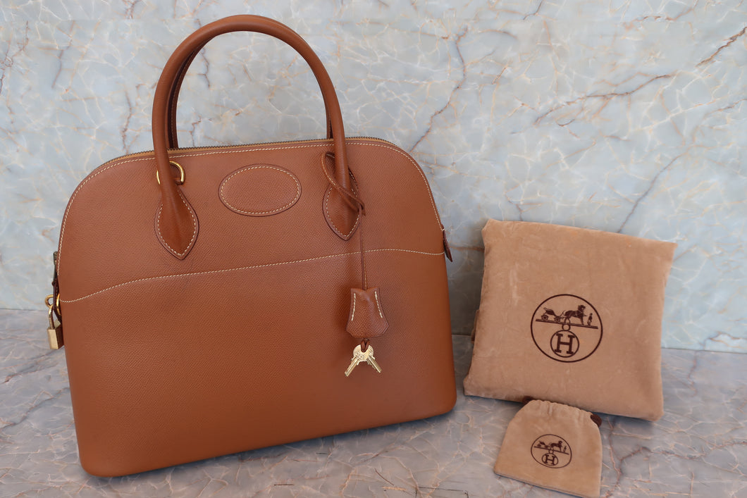 HERMES／エルメス ボリード35 クシュベル ゴールド 〇X刻印 ハンドバッグ 700080080