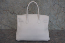 将图片加载到图库查看器，HERMES BIRKIN 30 Clemence leather White □L刻印 Hand bag 800020098
