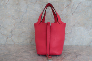 HERMES PICOTIN LOCK PM Clemence leather Rose extreme D刻印 Hand bag 600090224