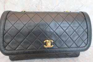 CHANEL Matelasse single flap chain shoulder bag Lambskin Black/Gold hadware Shoulder bag 600070015