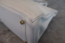 将图片加载到图库查看器，HERMES BIRKIN 30 Clemence leather White □L刻印 Hand bag 800020098
