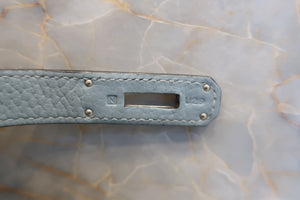 HERMES／エルメス バーキン35 トリヨンクレマンス シエル □N刻印 ハンドバッグ 700070015