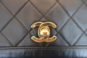 CHANEL Matelasse single flap chain shoulder bag Lambskin Black/Gold hadware Shoulder bag 600070015