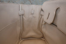 将图片加载到图库查看器，HERMES BIRKIN 30 Clemence leather White □L刻印 Hand bag 800020098
