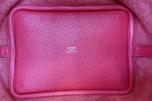 HERMES PICOTIN LOCK PM Clemence leather Rose extreme D刻印 Hand bag 600090224