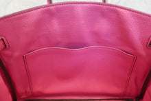 Load image into Gallery viewer, HERMES BIRKIN 25 Ostrich lether Fuschia pink □H Engraving Hand bag 600080162
