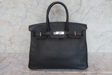 将图片加载到图库查看器，HERMES BIRKIN 35 Clemence leather Black □D刻印  Hand bag 600100201
