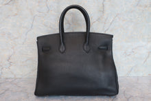 将图片加载到图库查看器，HERMES BIRKIN 35 Clemence leather Black □D刻印  Hand bag 600100201
